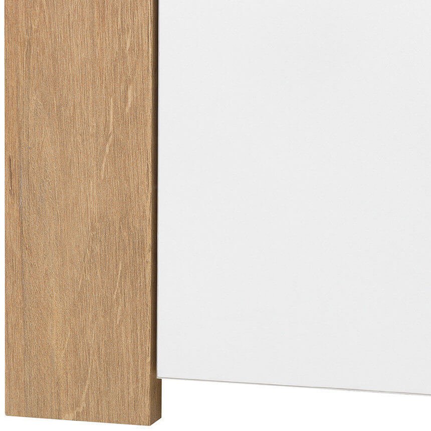 BALDER BRW RTV2S 2 Drawer High Gloss BLACK RED WHITE TV Cabinet-Riviera Oak / White Gloss