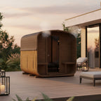 Cube Sauna 240cm with Electric Stove - Compact 4-6 Person Single Bench Layout