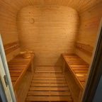 Cube Sauna 240cm with Electric Stove - Compact 4-6 Person Single Bench Layout