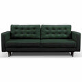 Green fabric 3 seater sofa Tivoli Puszman with fold-out bed and storage container