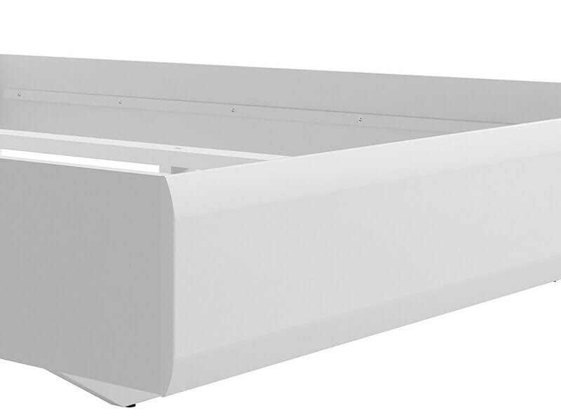 AZTECA TRIO BRW LOZ/160 High Gloss King Size BLACK RED WHITE Bed-White / White Gloss