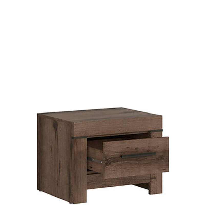 BALIN BRW KOM1S 1 Drawer BLACK RED WHITE Bedside Table-Monastery Oak