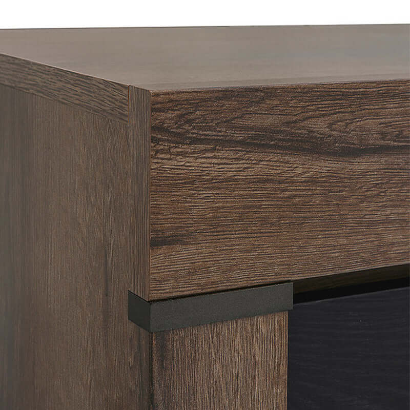 BALIN BRW KOM1S 1 Drawer BLACK RED WHITE Bedside Table-Monastery Oak / Black Oak