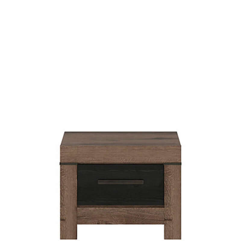 BALIN BRW KOM1S 1 Drawer BLACK RED WHITE Bedside Table-Monastery Oak / Black Oak