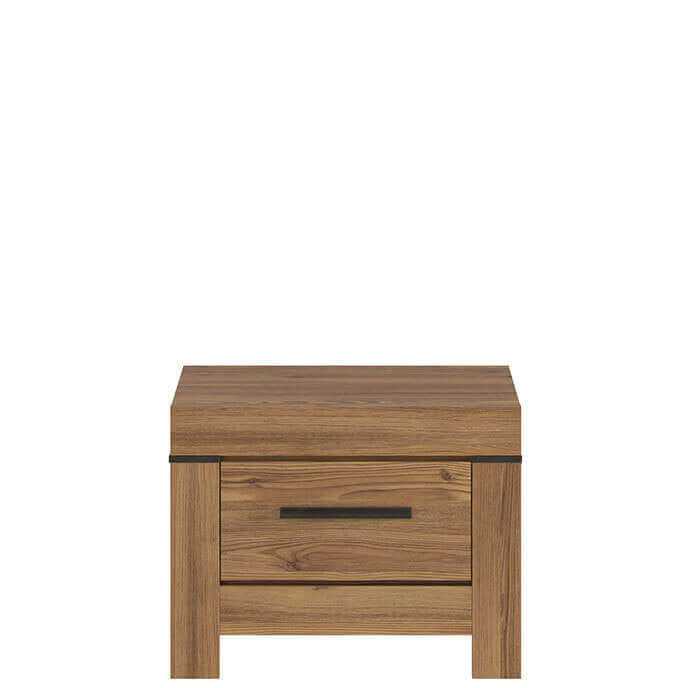 BALIN BRW KOM1S 1 Drawer BLACK RED WHITE Bedside Table-Sibiu Gold Larch