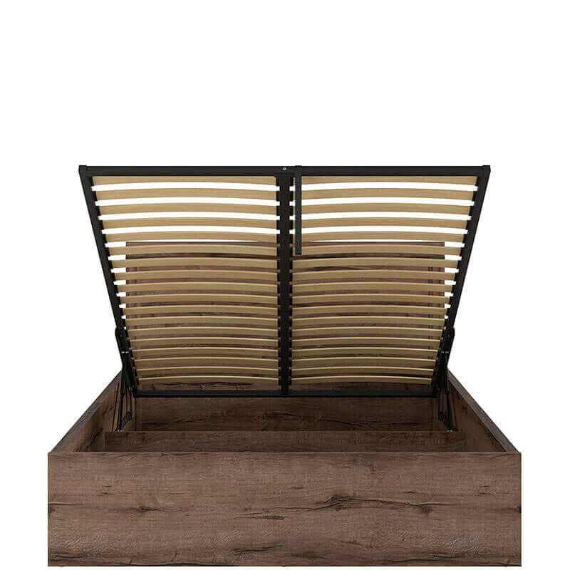 BALIN BRW LOZ/160/B King Size Lift Up Storage BLACK RED WHITE Bed-Monastery Oak