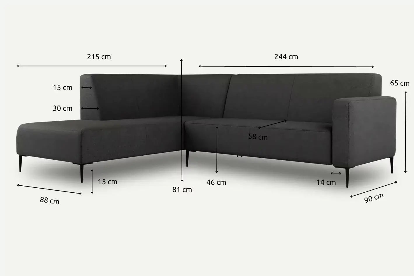 Corner Sofa BOLDER MOCO HOME 244x215 cm