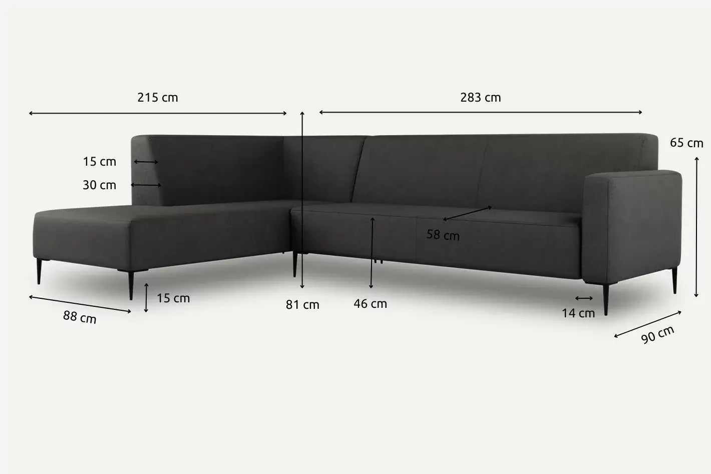Corner Sofa BOLDER MOCO HOME 283x215 cm