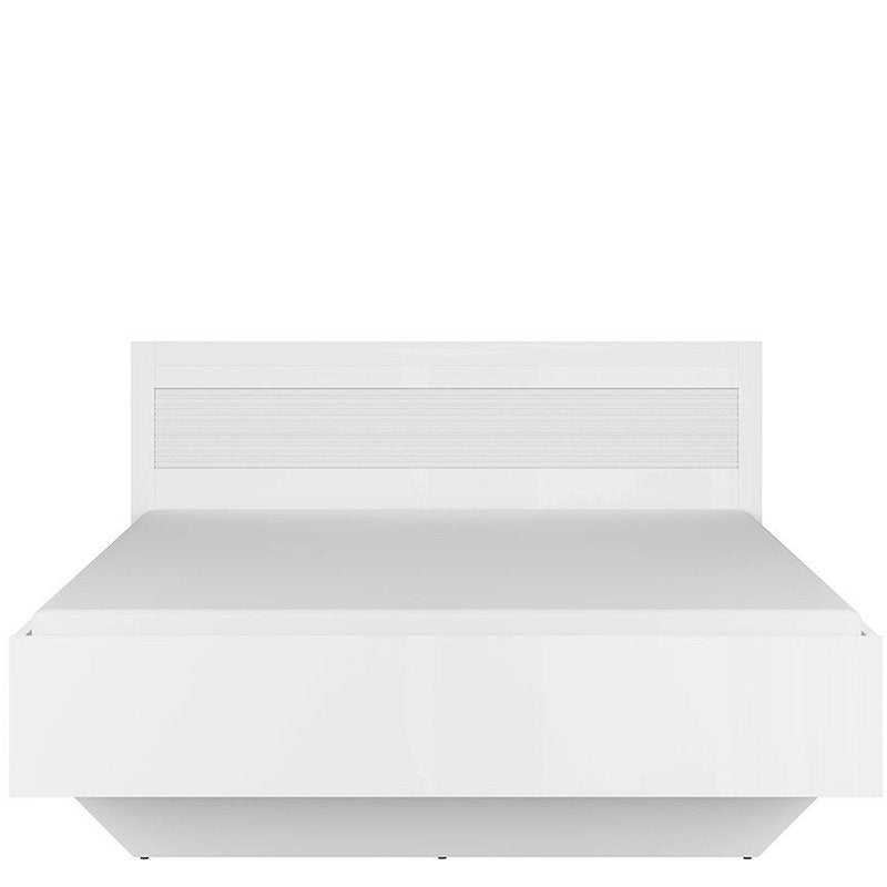 FLAMES BRW LOZ/160/A High Gloss King Size BLACK RED WHITE Bed-White / White Gloss