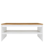 HOLTEN BRW LAW/110 Rectangular with Shelf BLACK RED WHITE Coffee Table-White / Wotan Oak