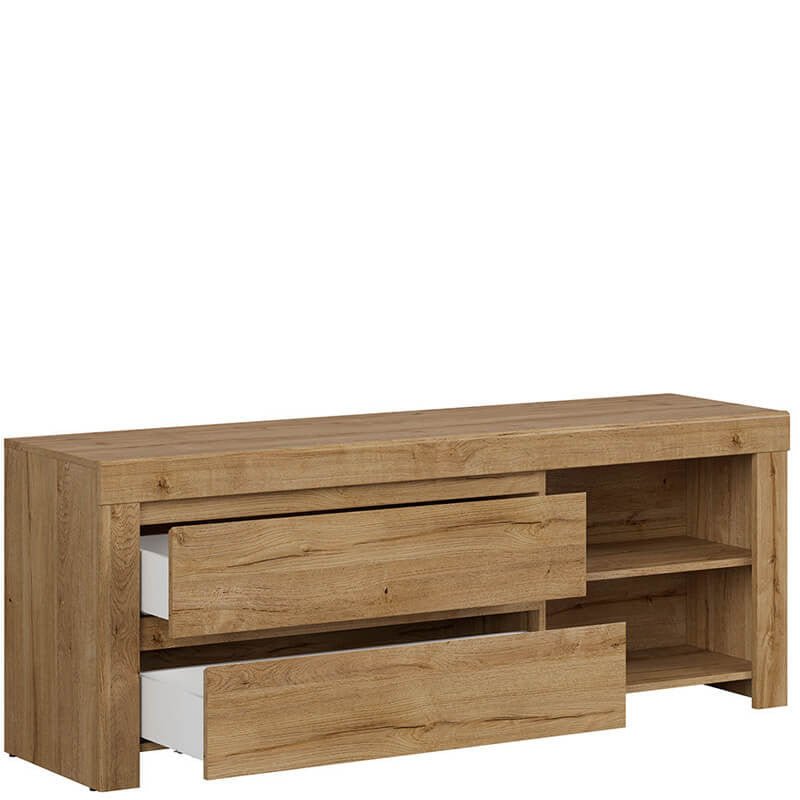 HOLTEN BRW Living Room LED BLACK RED WHITE Furniture Set-White / Wotan Oak / White Gloss