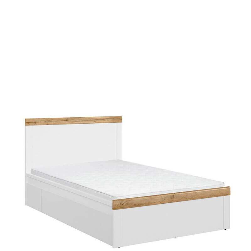 HOLTEN BRW LOZ/120 Semi Double BLACK RED WHITE Bed-White / Wotan Oak