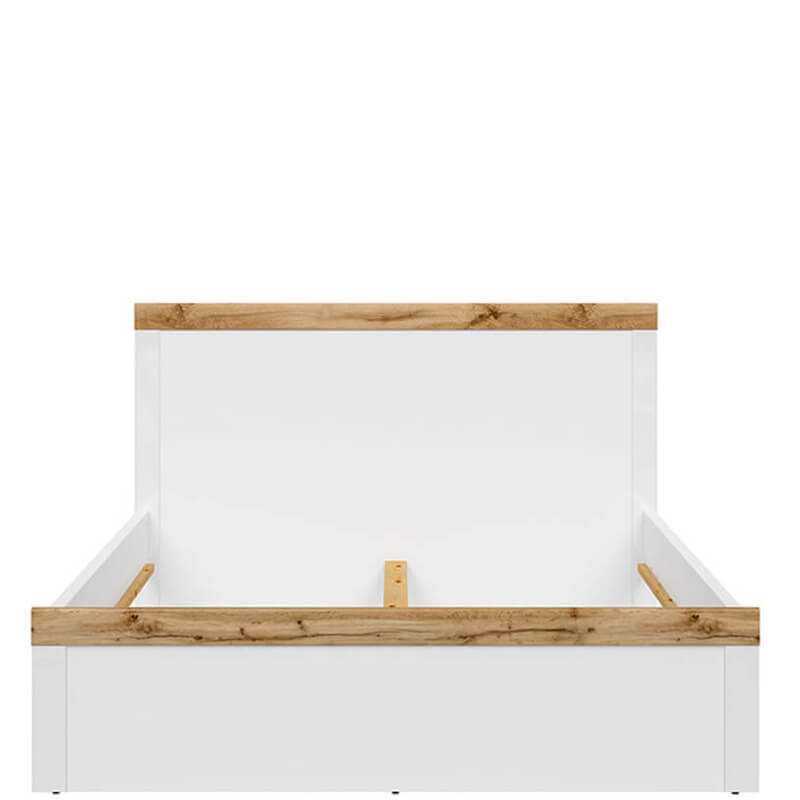 HOLTEN BRW LOZ/140 Double BLACK RED WHITE Bed-White / Wotan Oak