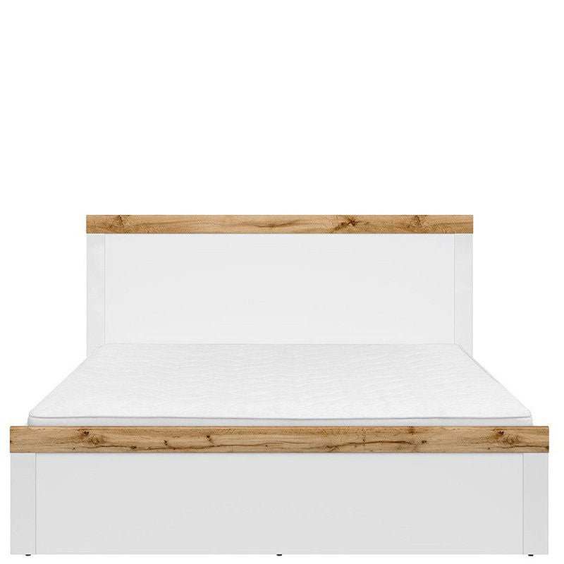 HOLTEN BRW LOZ/160 King Size BLACK RED WHITE Bed-White / Wotan Oak