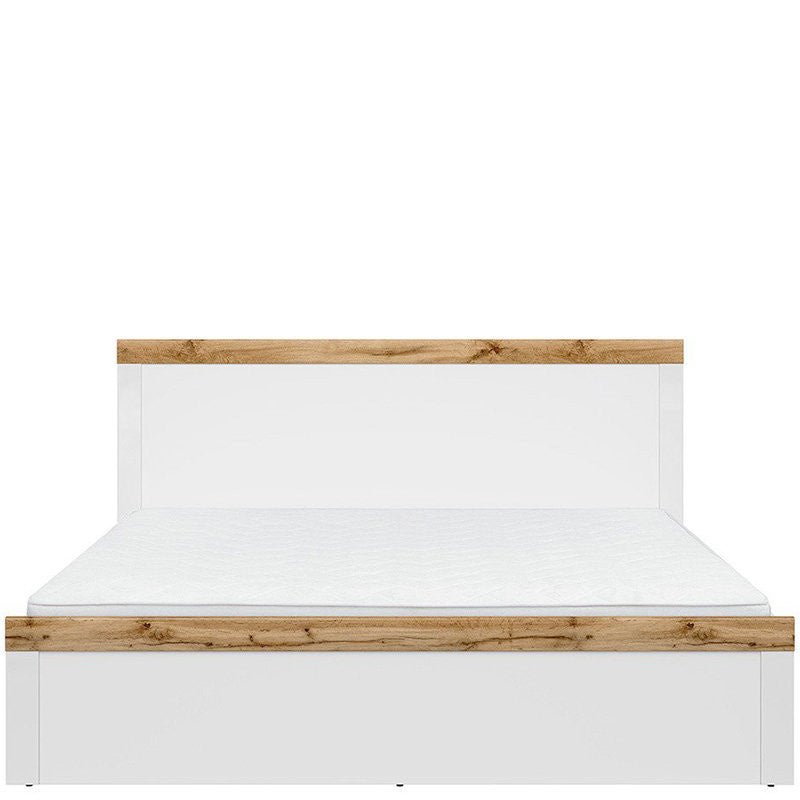HOLTEN BRW LOZ/180 Super King Size BLACK RED WHITE Bed-White / Wotan Oak