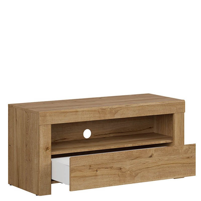 HOLTEN BRW RTV1S 1 Drawer BLACK RED WHITE TV Cabinet-Waterford Oak