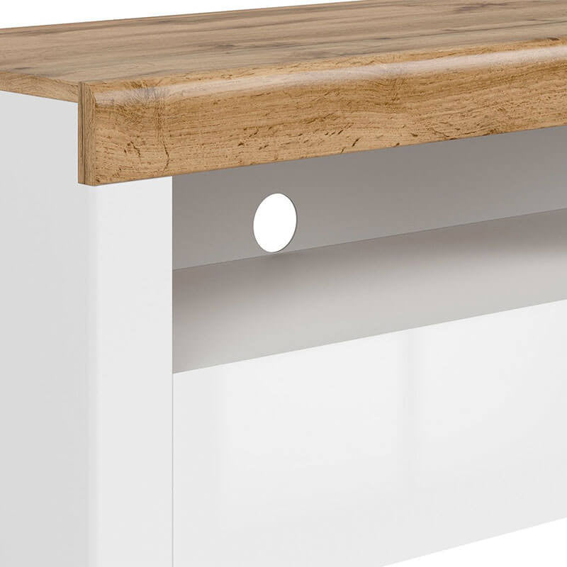 HOLTEN BRW RTV1S 1 Drawer BLACK RED WHITE TV Cabinet-Waterford Oak