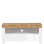 HOLTEN BRW RTV1S 1 Drawer BLACK RED WHITE TV Cabinet-White / Wotan Oak / White Gloss