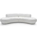 Modular sofa GIO in white with rounded seat and backrest, fabric upholstery, ergonomic and modern design