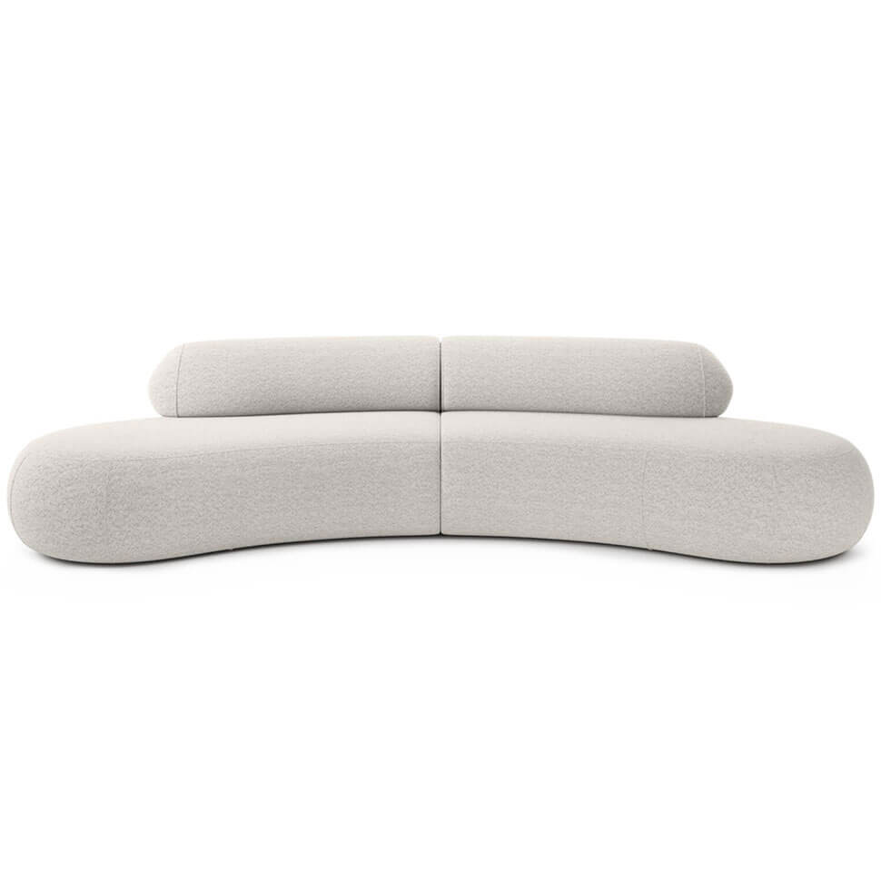 Modern curved modular sofa SOUL COTTL-COTTR PUSZMAN with fabric upholstery and cylindrical low backrest