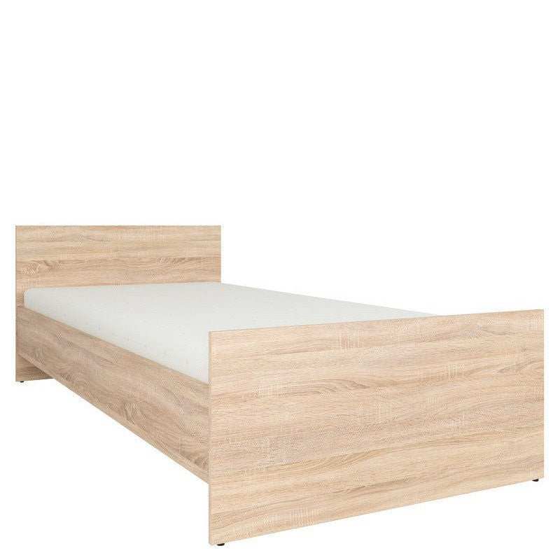 NEPO PLUS BRW LOZ/90 Single BLACK RED WHITE Bed-Sonoma Oak