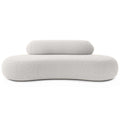 Sofa SOUL ARMLESS PUSZMAN minimalist armless curved seat white fabric upholstery low cylindrical back