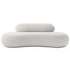 Sofa SOUL ARMLESS PUSZMAN minimalist armless curved seat white fabric upholstery low cylindrical back